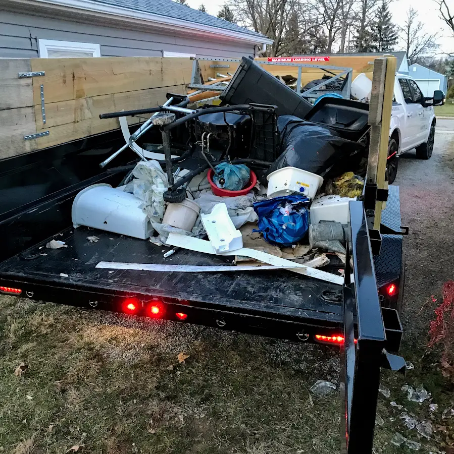 Roll-off dumpster delivered to a residential driveway in Upper Saddle River